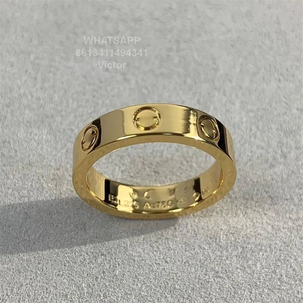 bague d'amour V or 18K 3 6mm ne se fanera jamais bague étroite sans diamants reproductions officielles de la marque de luxe avec boîte de comptoir coupl2315