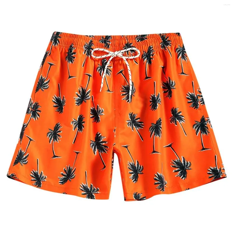 Mäns shorts Mens Swimming Trunks With Compression Liner Board Drawstring Elastic Midje Summer Beach Tryckt Casual Pants