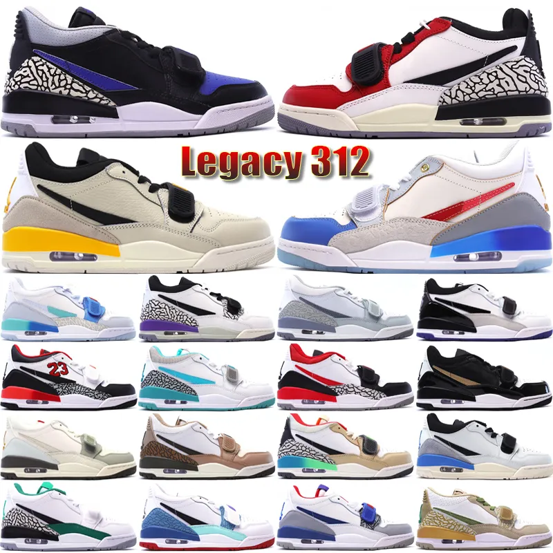 Jumpmans Legacy 312 Low Basketball Shoes For Men Women Trainers Leather Designer Lucky Green Sea Glass Gradient Fire Red Outdoor Sneakers Size 36-46