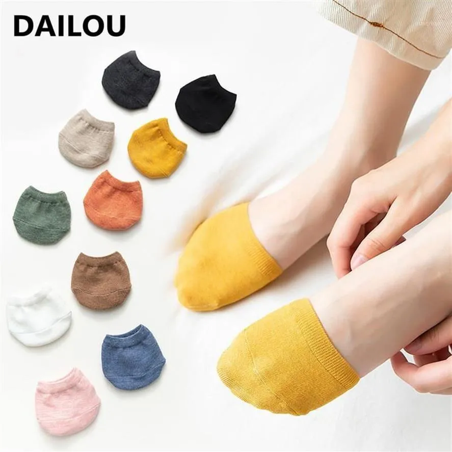 2Pairs Lot Kawaii Women Forefoot Socks Candy Color High Heels Invisible Half Palm Socks Cute Trend Funny Breathable Cotton12659