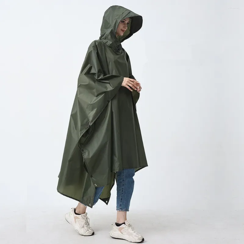 3-in-1 Raincoat Poncho: Versatile Waterproof Rain Coat for Men Women  Camping, Hiking, Cycling, Picnic Mat Big Hood