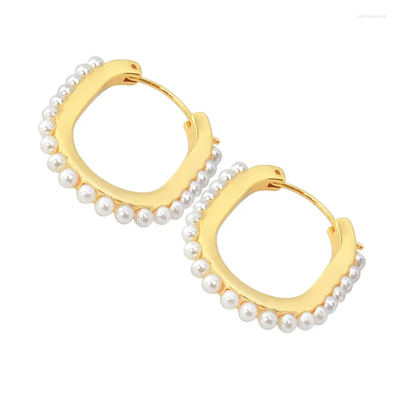 Hoop Earrings Pearl Tragus Piercing Golden Oval Exquisite U-shaped Women Ladies Jewelry Designer Charms Accessories