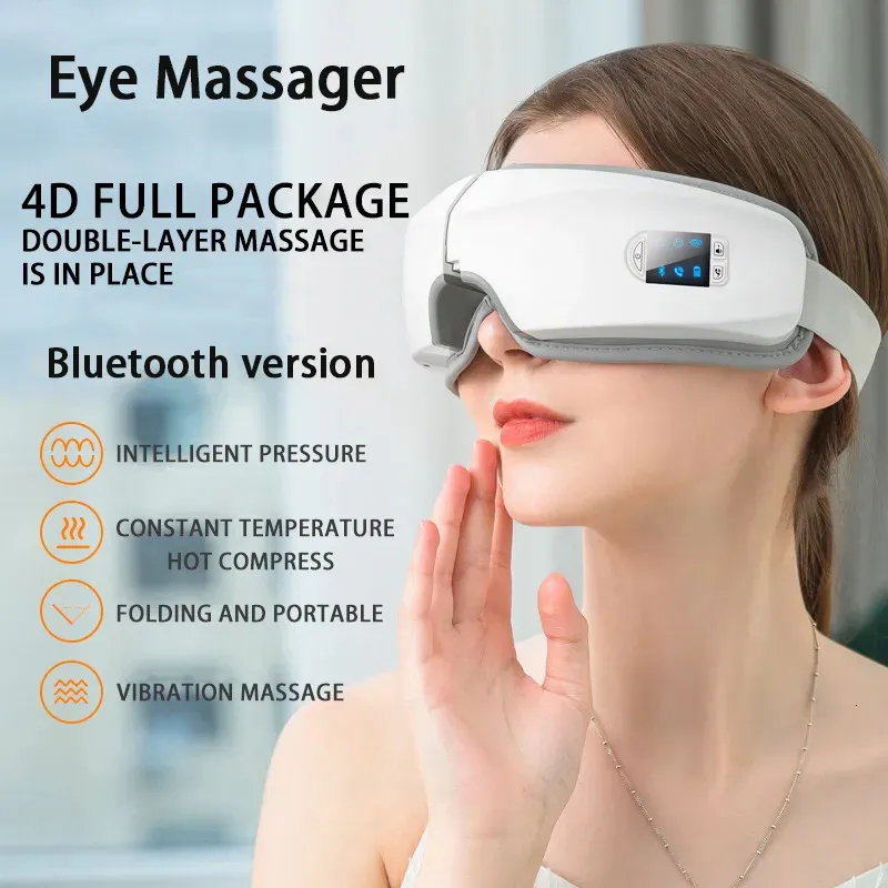 Massaggiatore per occhi 4D Smart Airbag Vibrazione Massaggiatore per occhi Strumento per la cura degli occhi Riscaldamento Musica Bluetooth Allevia l'affaticamento e le occhiaie 231013