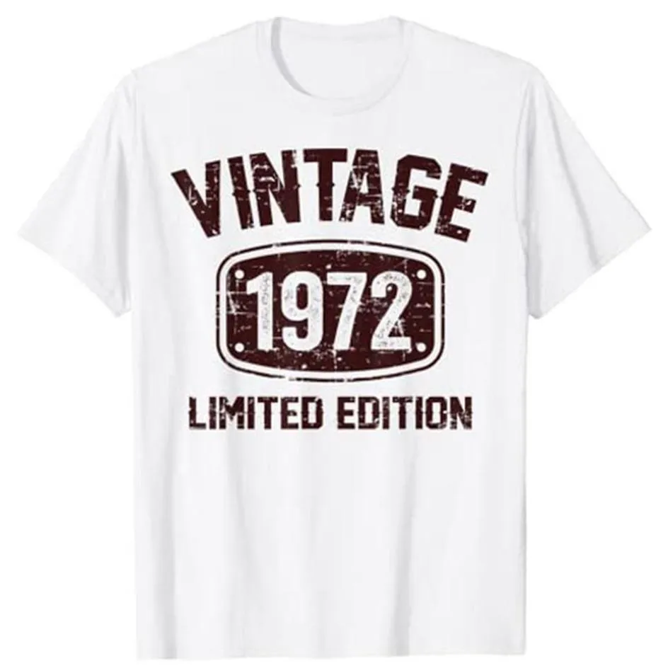 メンズTシャツ年齢のヴィンテージ1972限定版50歳の誕生日Tシャツ女性男性カスタマイズされた製品マンズ250A
