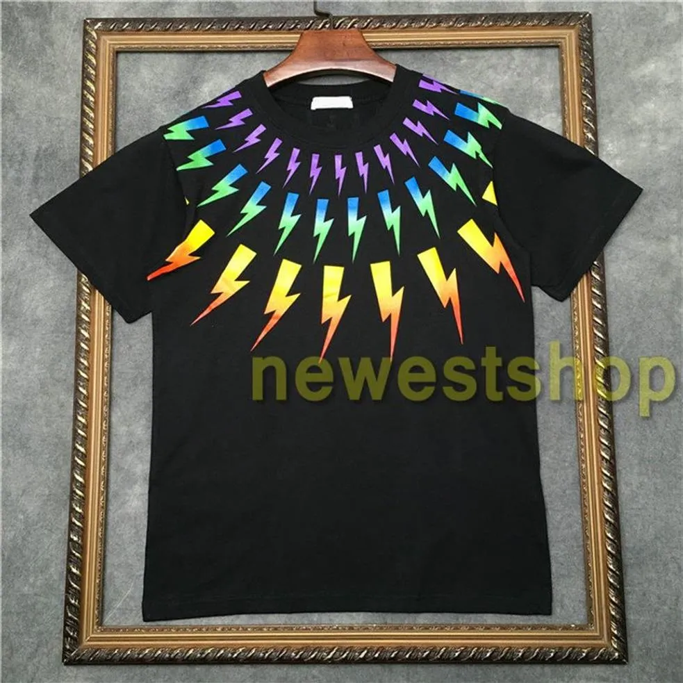 Högkvalitativ tshirts Mens Color Geometry Printing T Shirts Fashion Rainbow Print T Shirt Womens Cool Designer T-shirts Unsex Tee255a