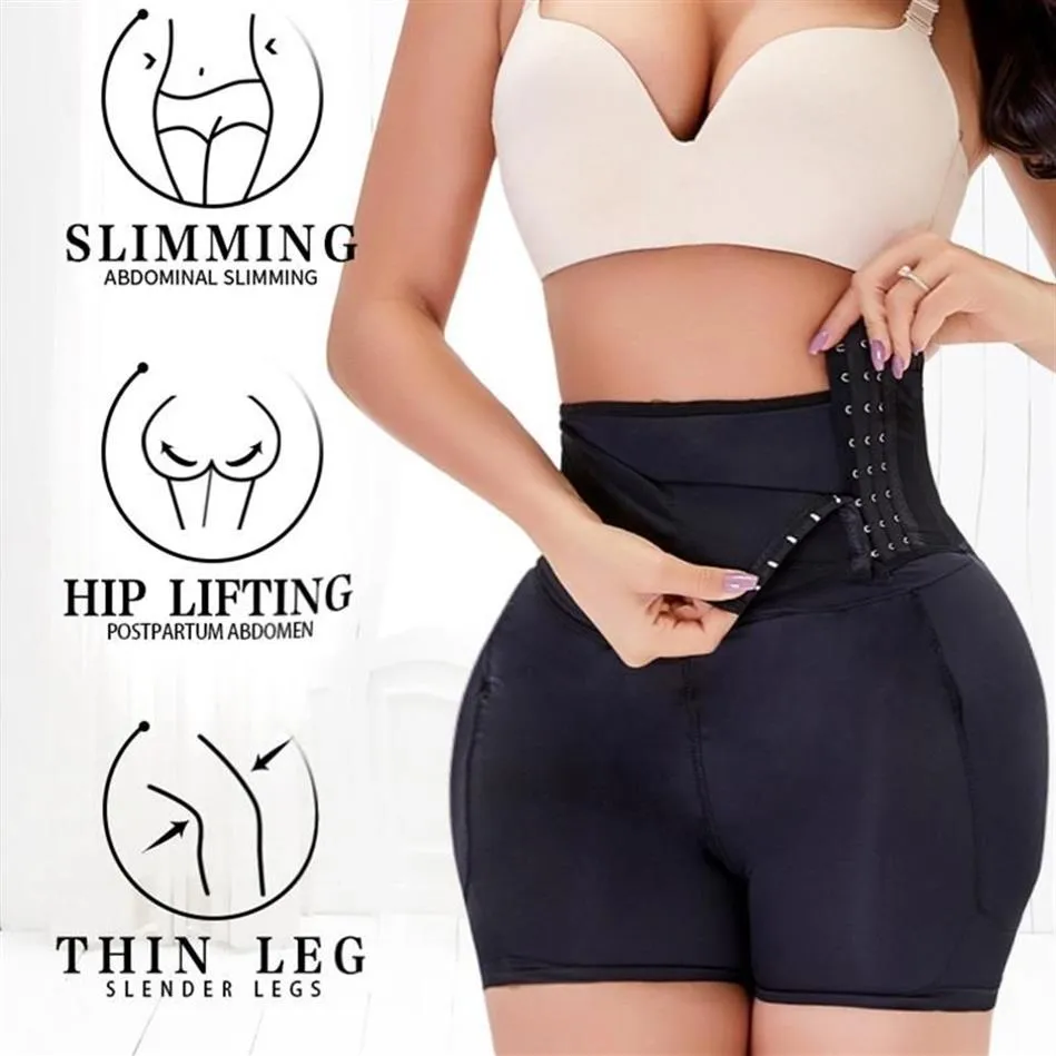 Shapers Femmes Femmes Shapewear Zipper Body Shaper Taille Haute Tummy Contrôle Sous-vêtements Faux Ass Hip Enhancer Rembourré Bulifter P182b