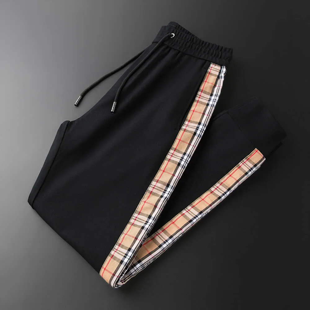 Burberry Side Check Panel Joggers in Black