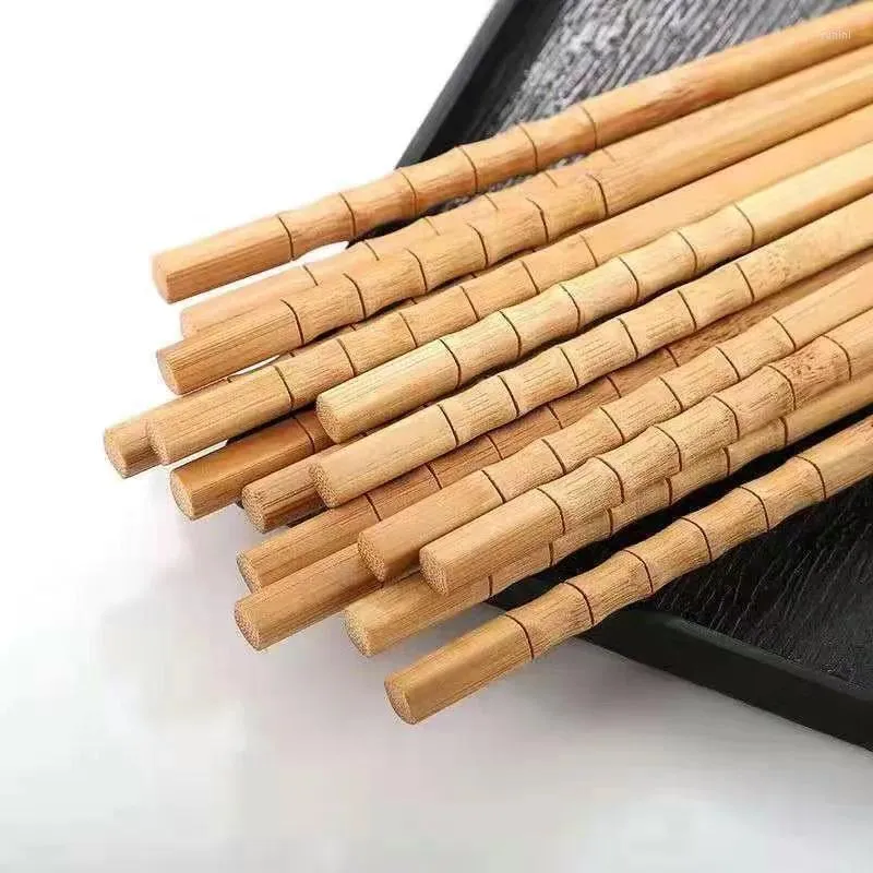 箸5ペア再利用可能な中国の固体木材手彫りカメのシェル木製料理寿司