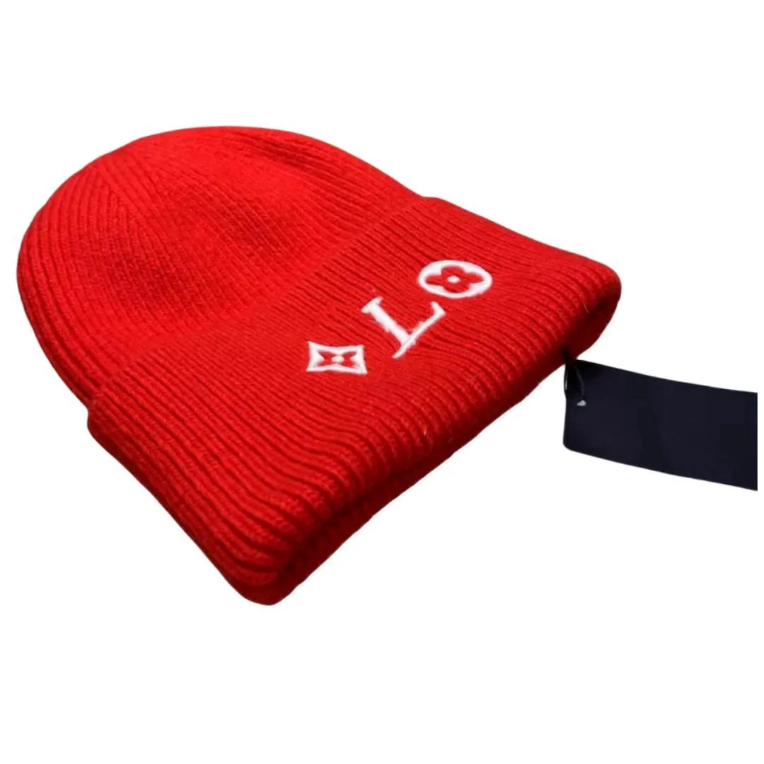 Designerhatt vinter stickade hattar för män och kvinnor varumärke beanie ull sport mössa