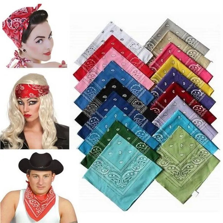 % 100 pamuklu paisley bandanas ikili baş sargısı atar 55 55cm 12pcs lot289e