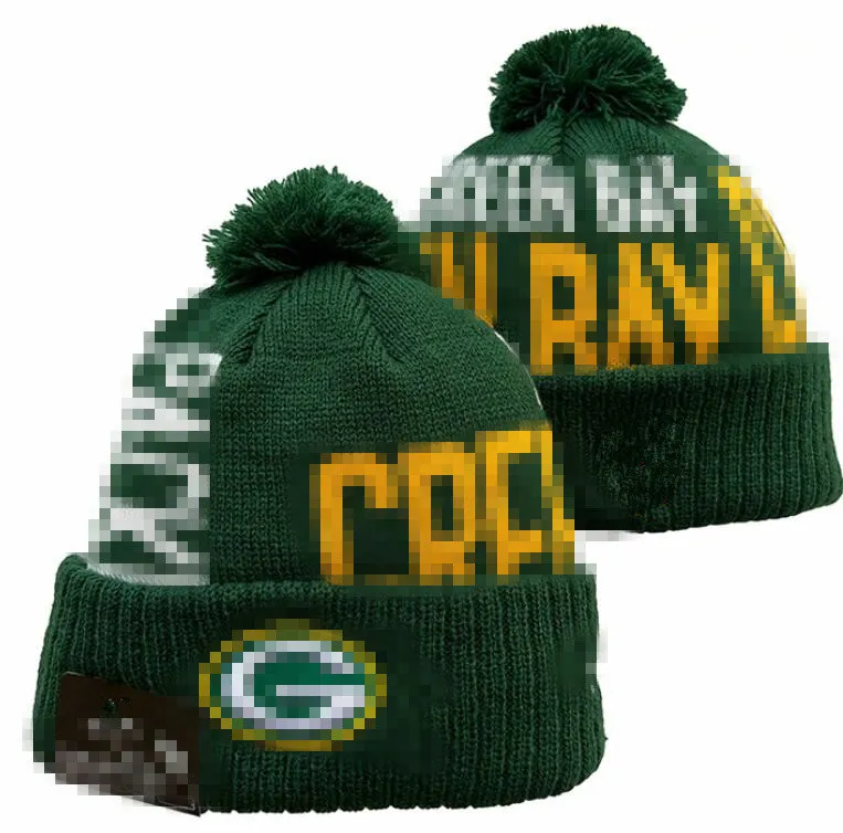 Masculino malha algemado pom verde bay''packer'' gorros bobble chapéus esporte chapéu de malha listrado lã lateral quente beanies boné para mulher a11