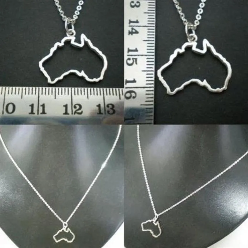 5pcs overzicht Australië kaart hanger ketting - Sydney Melbourne Perth Brisbane Tasmanië Geek City geografische kaart ketting jewel302O