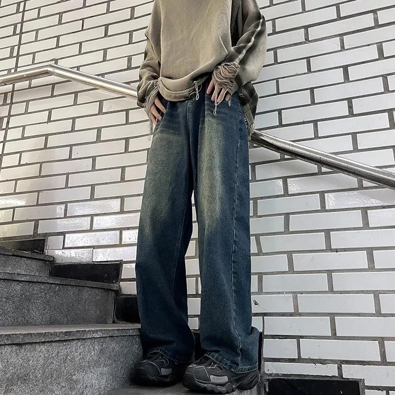 Männer Jeans 2023 Koreanische Version Student Casual Tie-gefärbt Hosen High Street Top Qualität Gerade Lose Breite Bein Denim hosen Y15