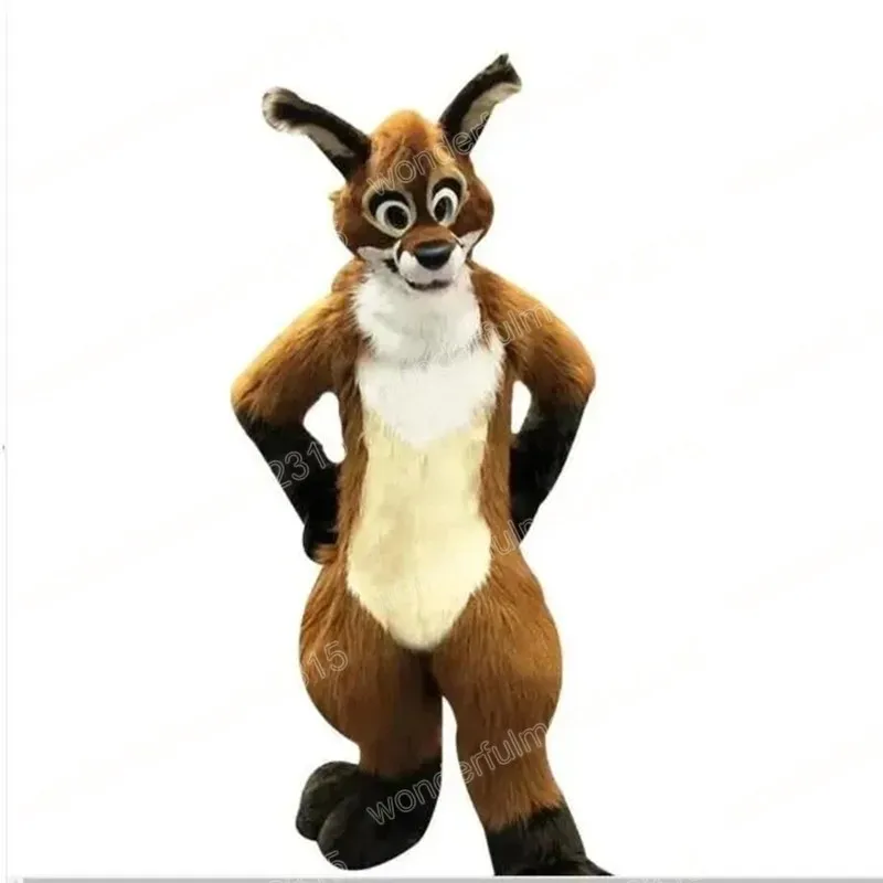 Performance Brown Husky Fox Mascot Costumes Carnival Hallowen prezenty unisex dorosłych gier