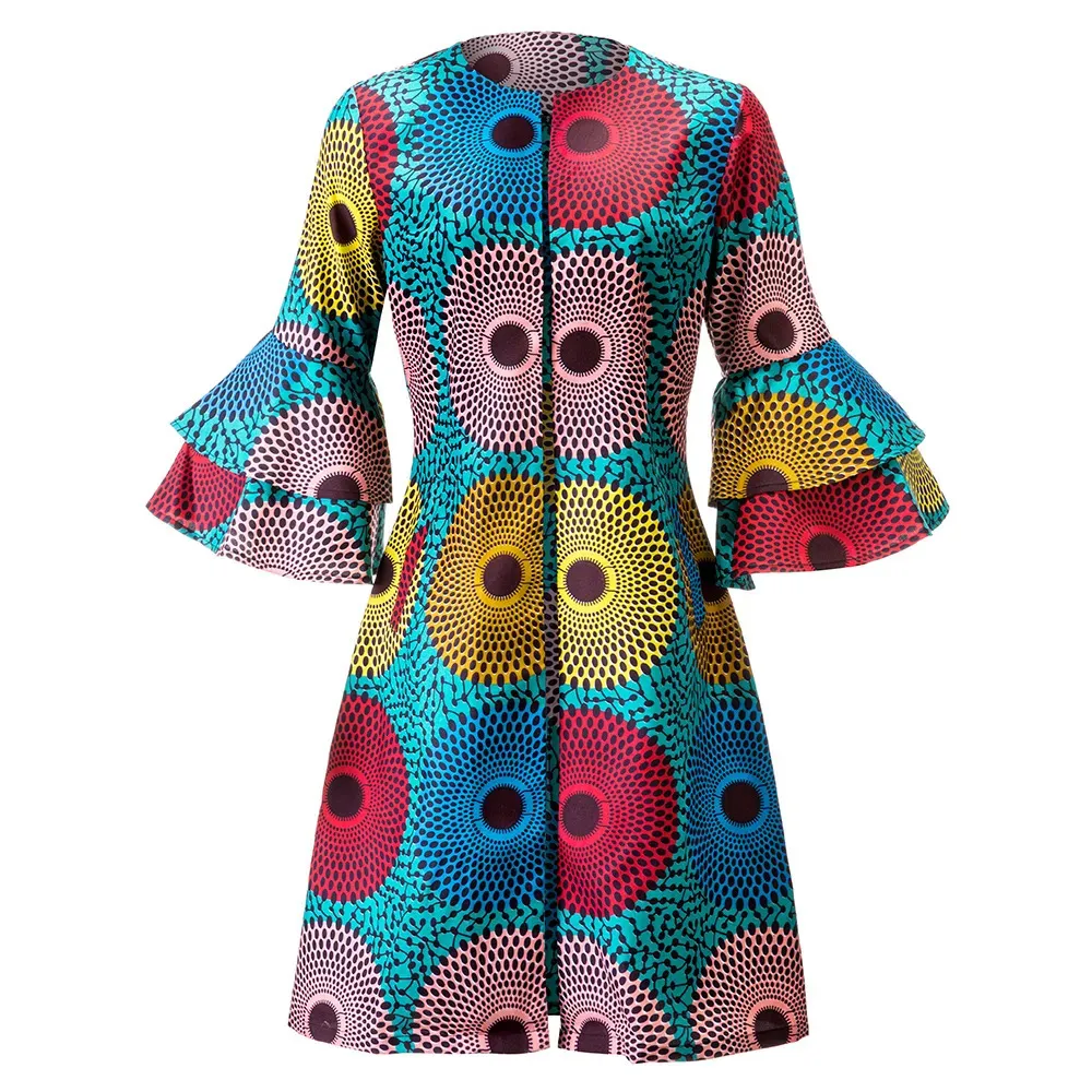 Abbigliamento etnico Abbigliamento africano per le donne Cappotto di moda Slim Ankara Stampa mezza manica Giacca africana Abbigliamento di alta qualità 231013