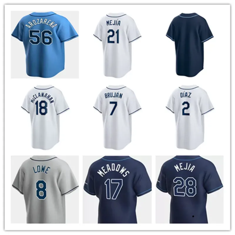 Maglia personalizzata 14 Christian Bethancourt 13 Manuel Margot 72 Yonny Chirinos Faucher Josh Fleming Ryan Thompson Drew Rasmussen Maglie da baseball