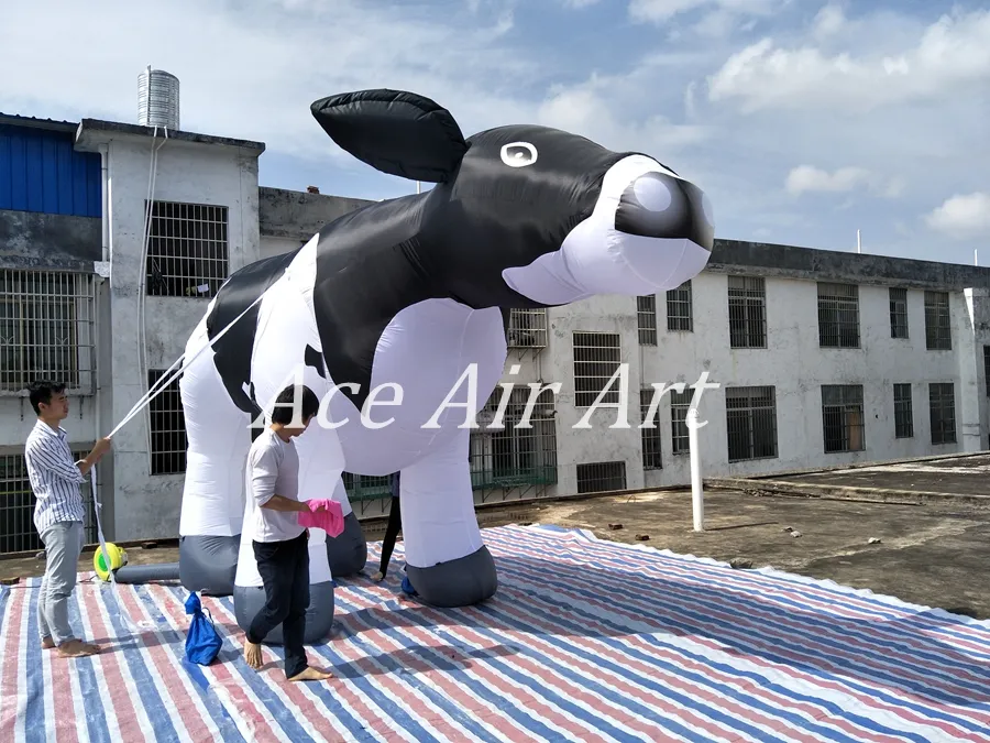 Giant 20ft Inflatable Cow - Vivid Dairy Cow Model for Farm Promotions ...