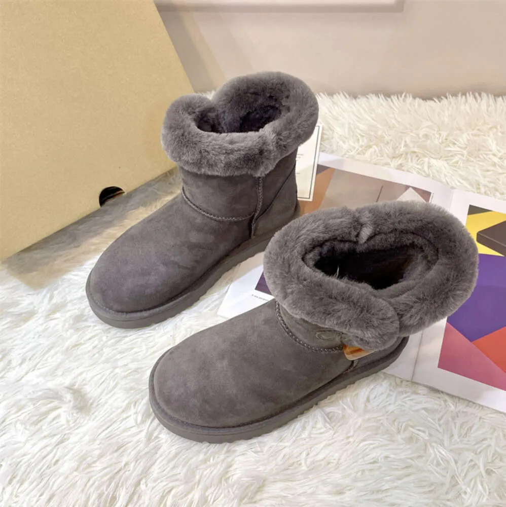 Groothandel Australië Designer Laarzen Voor Dames Sneeuwlaarzen Luxe Suede Dames Slippers Mode Ultra Mini Platform Laarsjes Winter Wol Dames Warm Bont Enkel Boot23ess