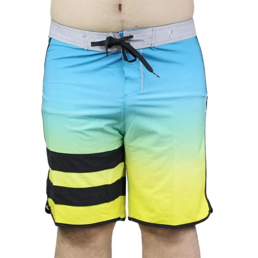 Elastisk tyg randig badstammar herr simt stammar badkläder badbyxor snabba torr surfbyxor Bermudas shorts brädet shorts beac1972