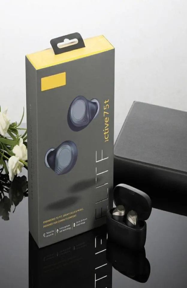 Auriculares inalámbricos Bluetooth Jabras Elite 75t de alta calidad para deportes y música compatibles con auriculares Ipx55 a prueba de polvo e impermeables7848119