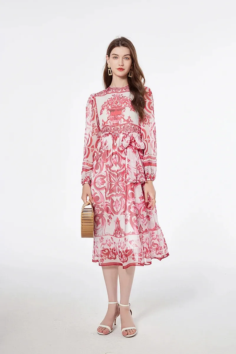 Basic Casual Dresses Womens O Neck Long Sleeve Floral... From Julia_dress,  $49.94 In Bulk | DHgate.Com