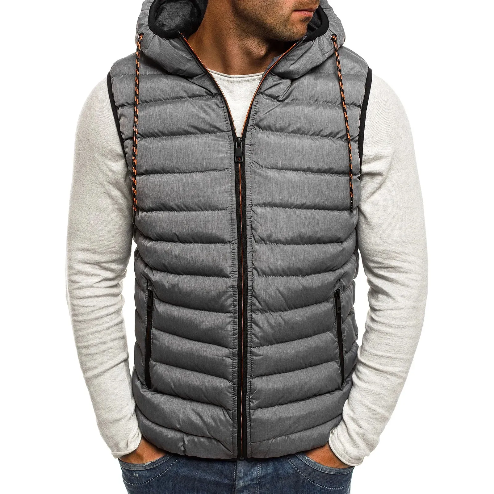 Herenvesten Herfst Winter Vest Pufferjassen Mode Mouwloos Vest Jassen Slim Fit Heren Katoenen donsjack Heren Casual vest 231013