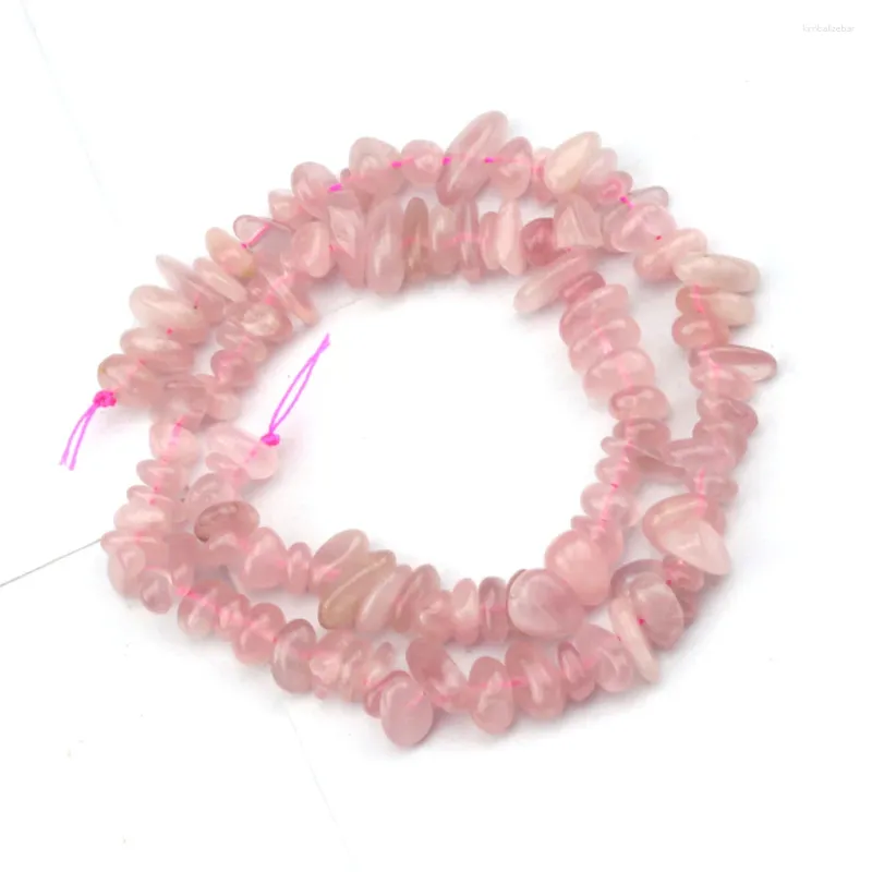 Löst ädelstenar Chip Shape Natural Rose Quartz Stone Pärlor Gemstone DIY för smycken Making Strand 15 tum Partihandel