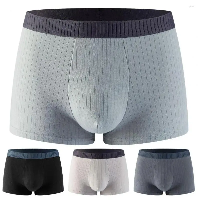 Cuecas masculinas sem costura, roupa íntima, elástica, macia, respirável, boxers com cintura larga, alta elasticidade, absorção de umidade