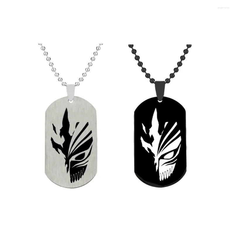 Pendant Necklaces Anime BLEACH Laser Marking Stainless Steel Necklace Trendy Fashion Statement Design Punk Cosplay Jewelry Christmas Gift