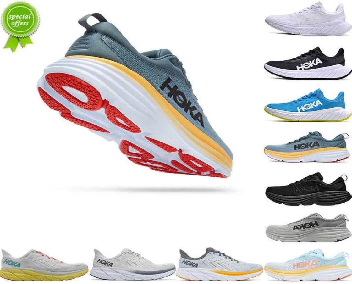 ₩93,138에서 hk one 러닝 슈즈 hoka hokas bondi 8 clifton mach 5 mens 여자 유틸리티 운동화 트리플 블랙 흰색 꽃 해초 녹차