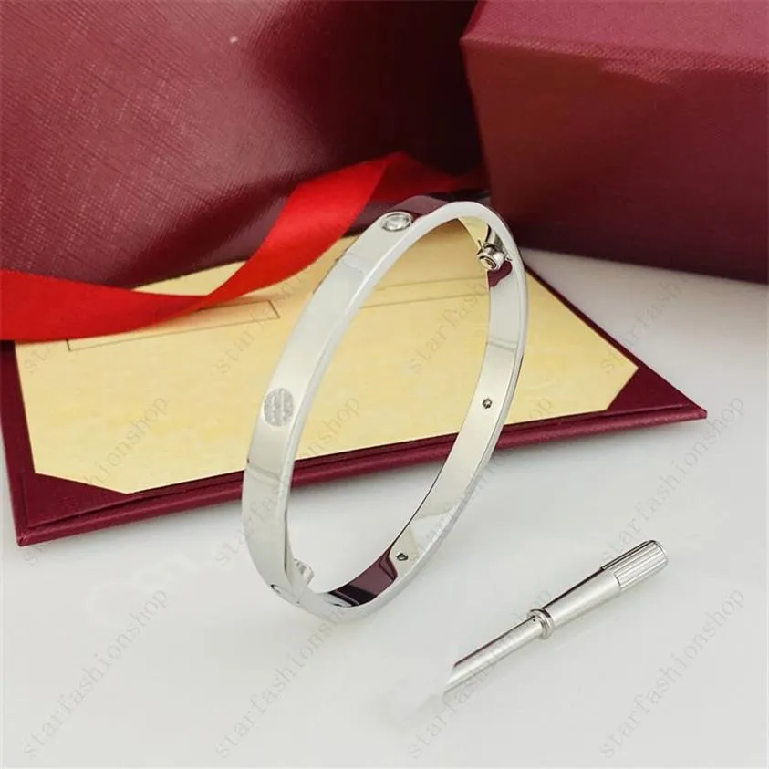 Armbanden voor heren en dames Armbanden Bangle Zilver Rose Gouden Armband Heren Luxe Designer Sieraden Titanium Paar Eenvoudige mode Scr199V