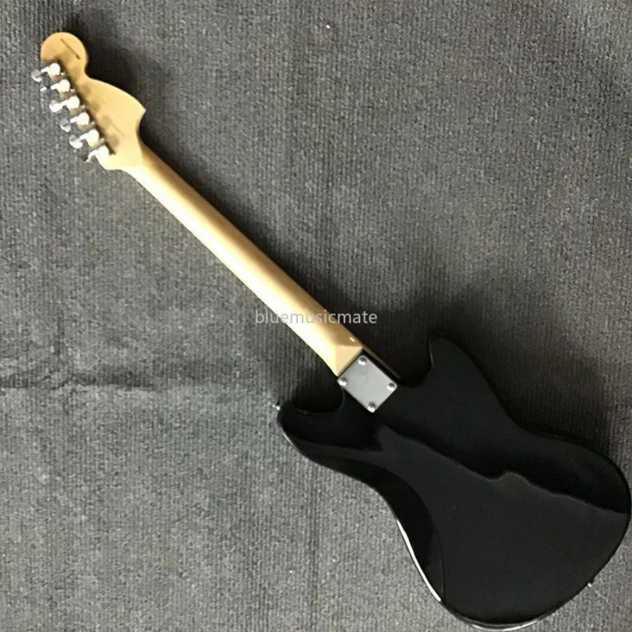 Vänsterhänt svarta elektriska gitarrer Chrome Hårdvara Maple Fingerboard Fast Ship