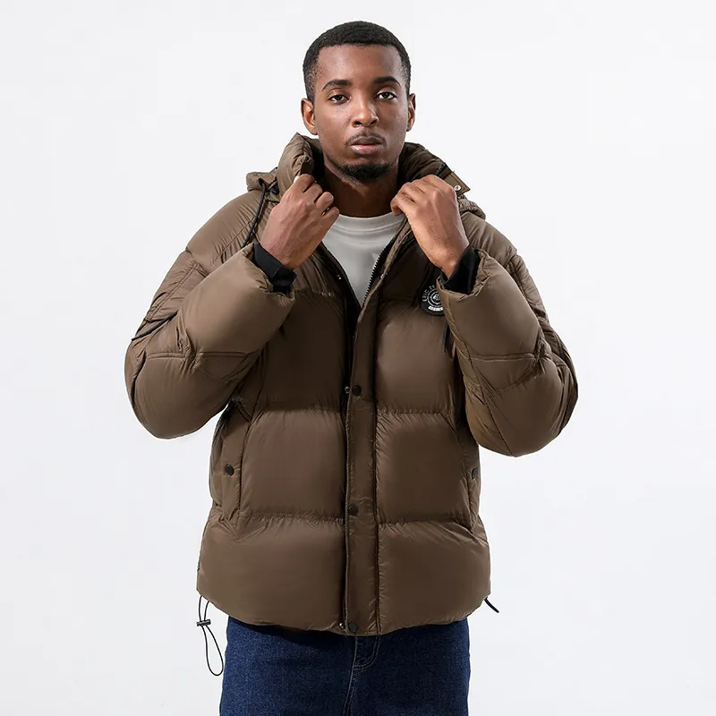OEM Custom Winter Bubble Puff Jackets Men Wholesale Logo Nylon Puffer Jacket utility Outdoor Men's jacket Padded coat with extra fleece 27038#