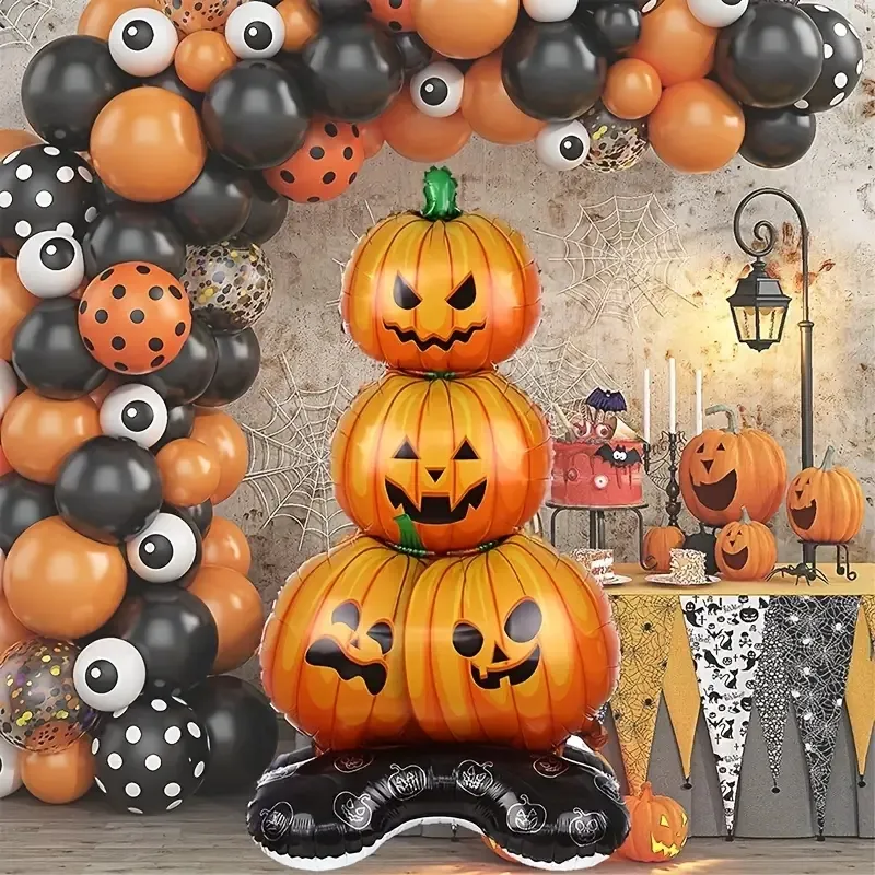 1 pièce, base de ballon en forme de citrouille d'Halloween, parfaite pour les décorations de fête et les arrangements de scènes.