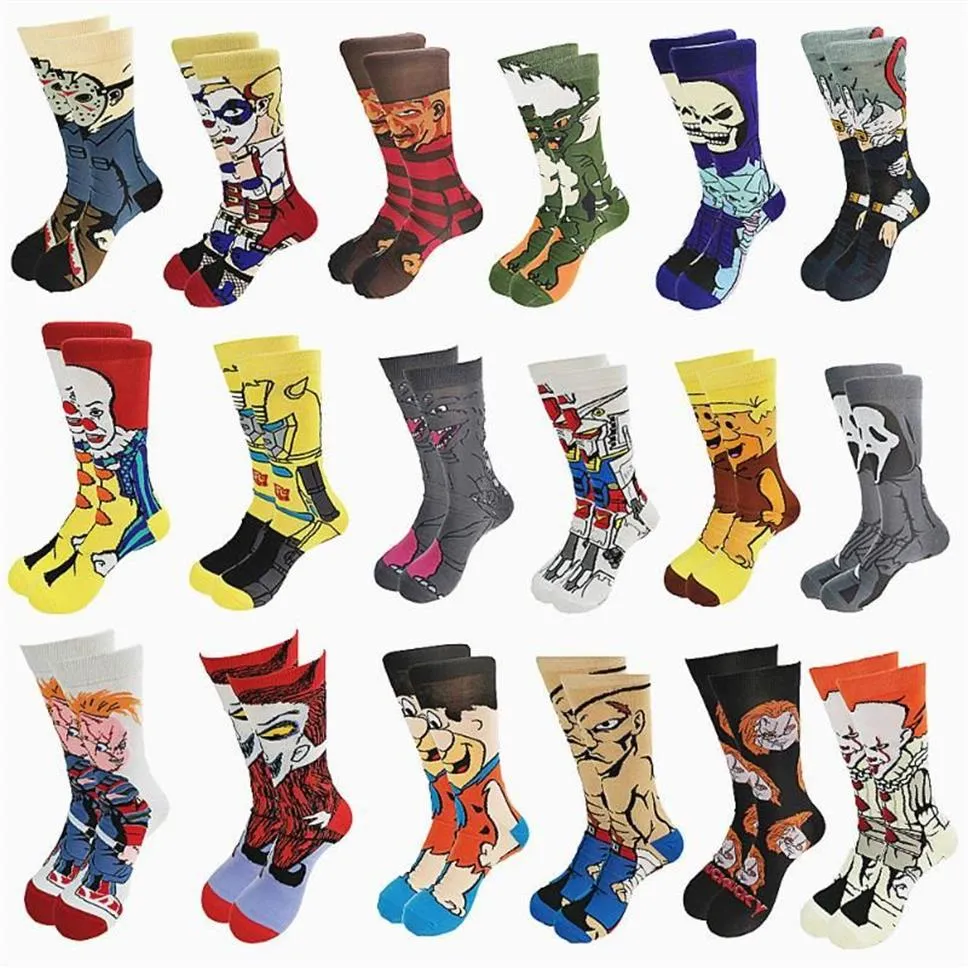 Men's Socks Cartoon And Animation Movie Characters Fashion Trend Men Women Autumn Winter Street Style Middle Tube Skateboard264D