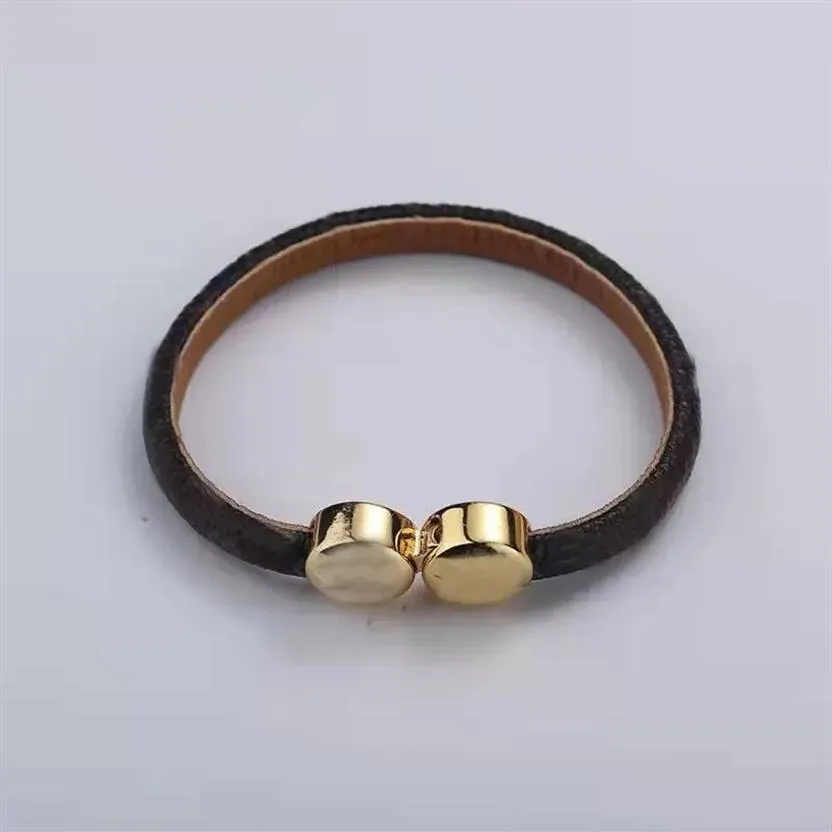 Märke lyxiga smycken kvinnlig designer läderarmband avancerad elegant modegåva med box276a