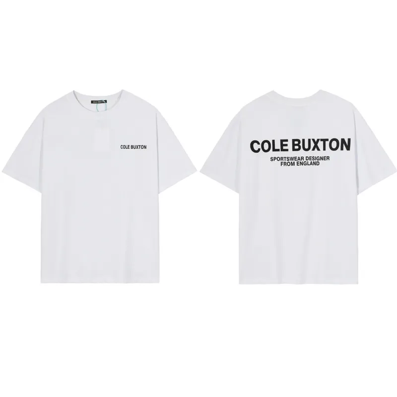 Summer Tide Brand Designer Cole Buxton Men's T-shirts Letter Signature Letter Impresso Casual Manga curta Mulheres 100% algodão solto Camiseta confortável 182