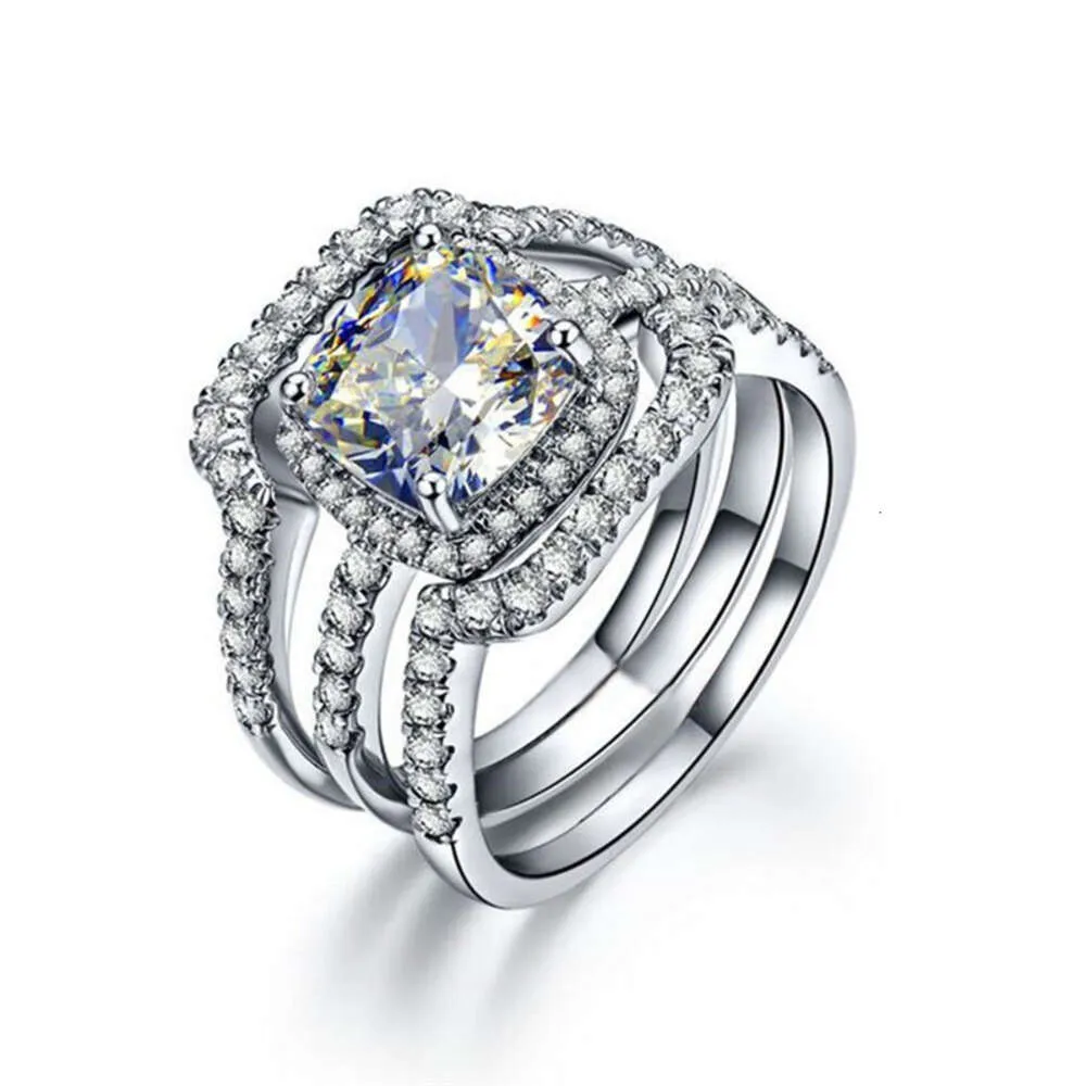Лидер продаж, модные легкие роскошные ювелирные изделия, имитация знаменитостей, кольцо с бриллиантом, персонализированное многослойное и универсальное серебряное кольцо S925 для женщин, подарок на свадьбу
