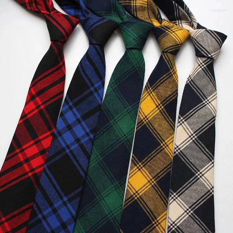 Bow Ties Cotton Plaid Tie College Student Casual