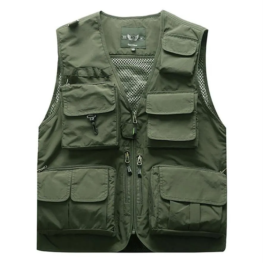 Women Fishing Cargo Vest Casual Safari Waistcoat Solid Color