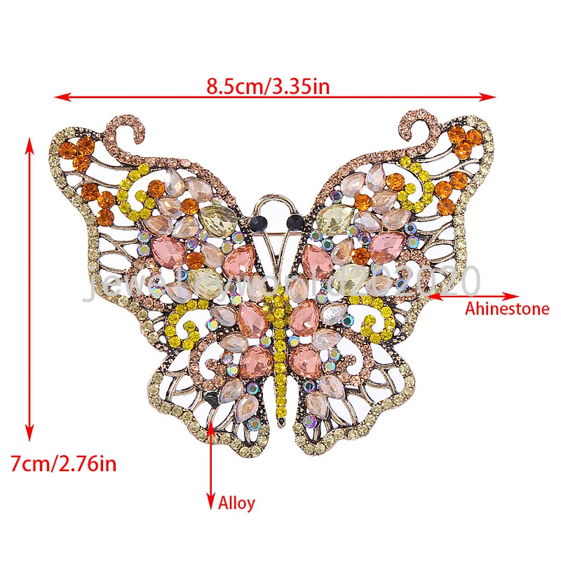 Luxo requintado completo incrustado zircão brilhante borboleta broche moda senhoras broche senhoras vestido de festa de casamento pino jóias presente