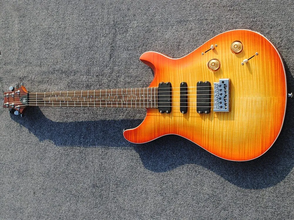 Hot Sale Factory Flame Maple Electric Guitar Wood Fingerboard High Quality