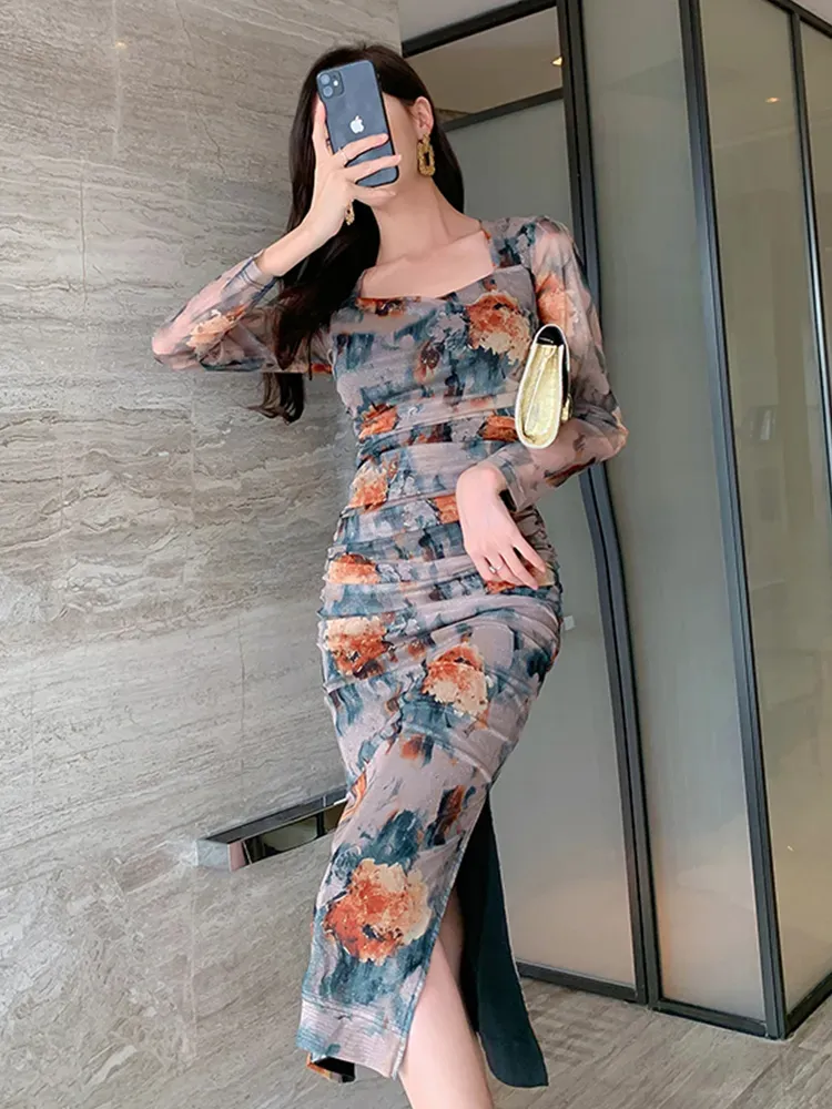 elegant spring midi dress Satin A Line Midi Dress With Turndown Collar main image 1
