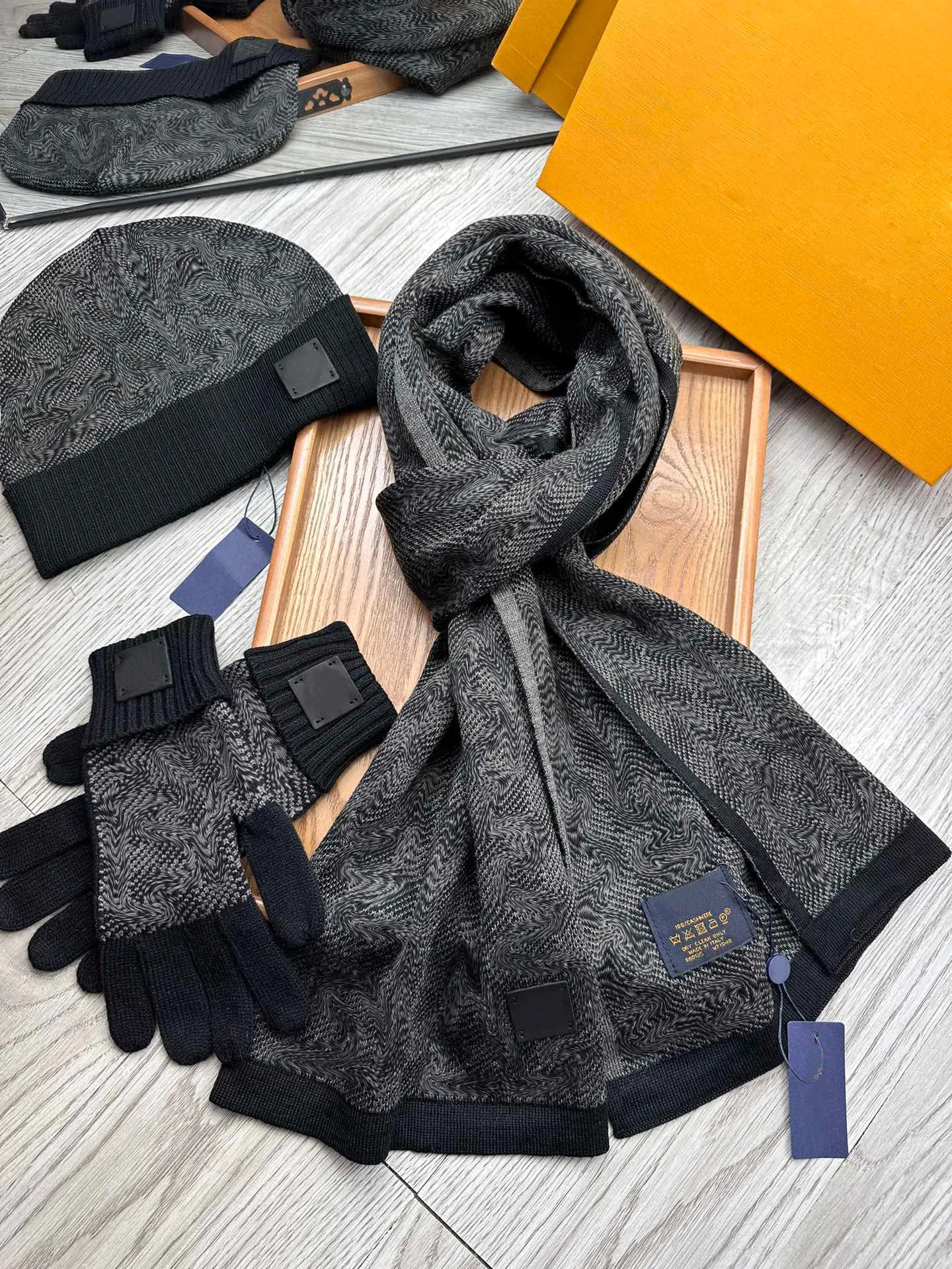 Louis Vuitton Hat And Scarf Grey Scarf Gloves Lv Scarf Hat Set