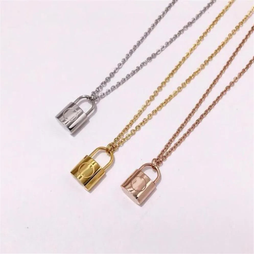 316L Titanium Steel smycken hänge halsband 18k guld ros silver designer halsband för män och kvinnor par gåvor230j