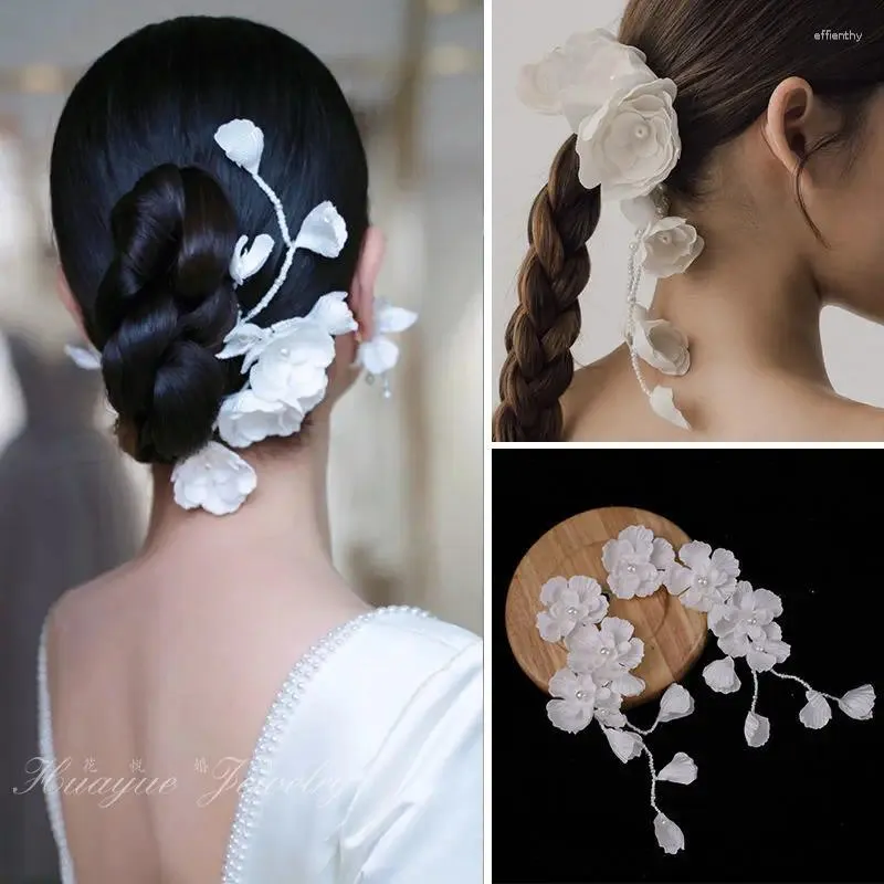 Orecchini schienali per le coppa del matrimonio perla delicate fiore bianco per la damigella d'onore per la sposa
