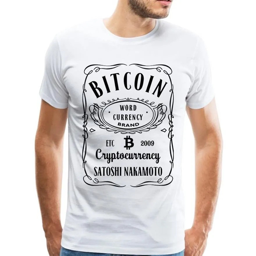 Awesome Retro Bitcoin TShirt Men Crewneck Printed Cryptocurrency Tee shirt Club Gift T shirt Cheap Unique Design Apparel Tops2975