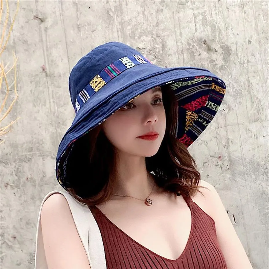 COKK женская летняя шляпа гибкая рыбацкая кепка двусторонняя шляпа от солнца женская с широкими полями богемная шляпа от солнца пляжная шляпа кепка отпуск новый 2209q