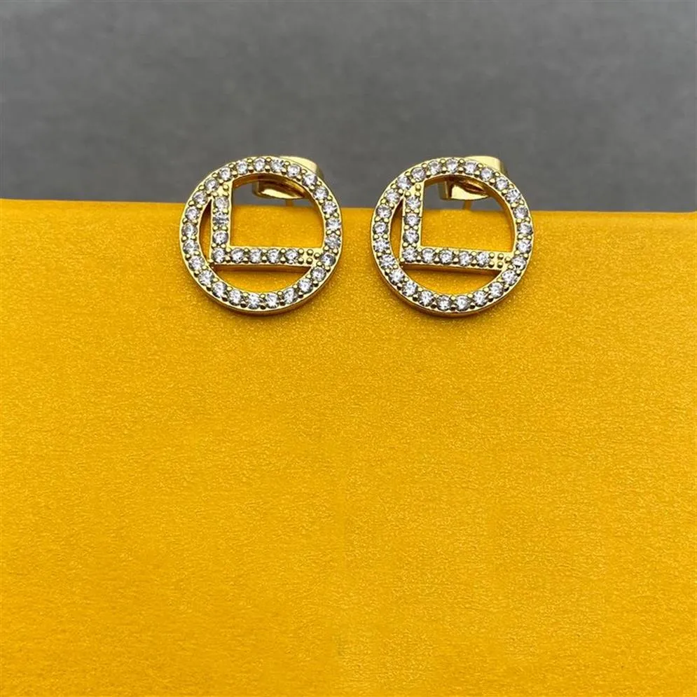 2022 Gold Hoop Boucles d'oreilles Designers Diamond Stud Boucles d'oreilles F Boucle d'oreille pour Lady Femmes Party Mariage Lovers Cadeau Bijoux 925 Silver Hoop218p