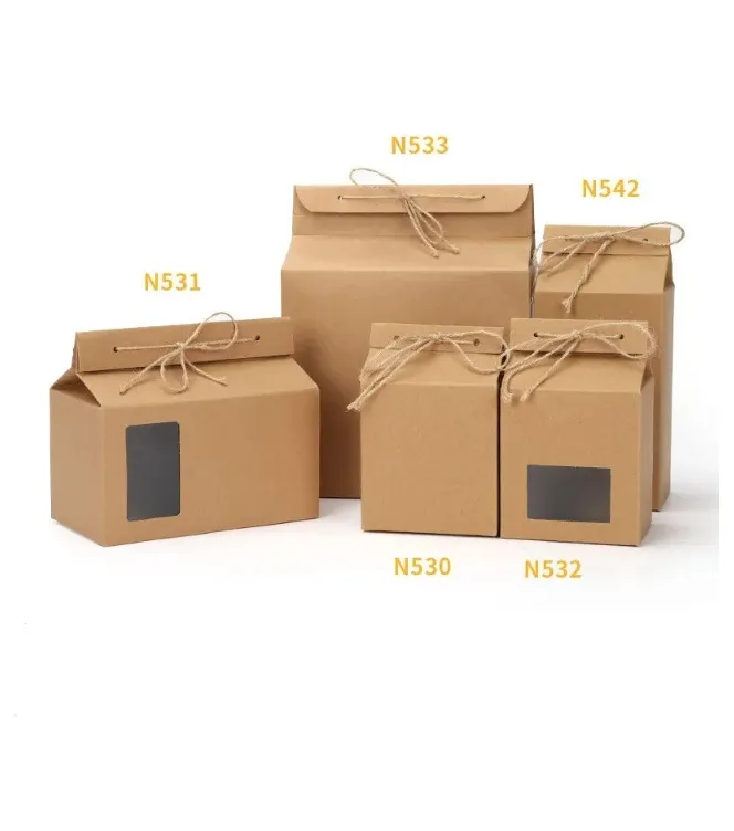 Tea Packaging Box Cardboard Kraft Paper Folded Food Nut Container Food Storage Standing Up Packing Bags Gift Wrap